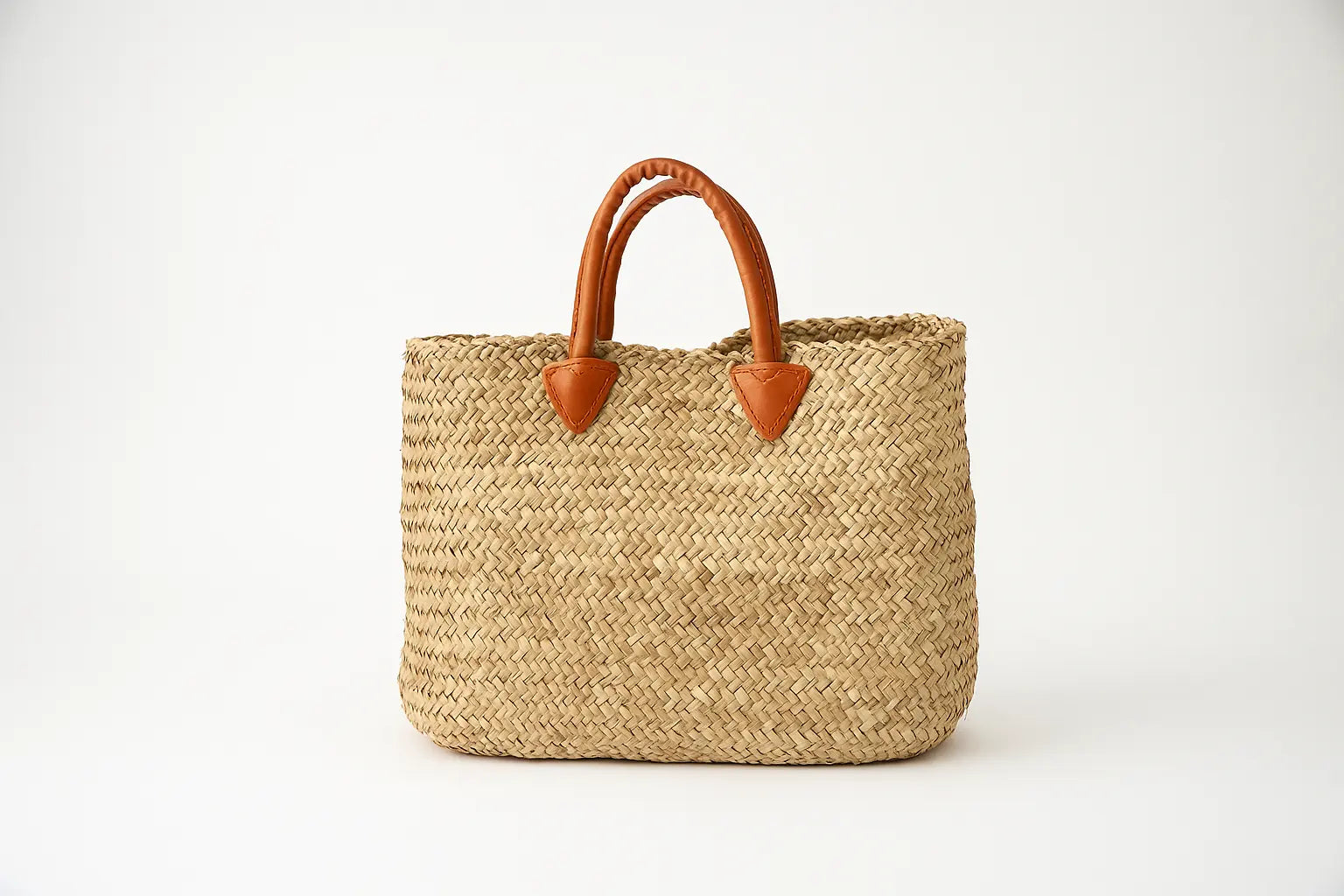 Panier doum poignée ronde cuir Le Grenier de la Presqu'ile