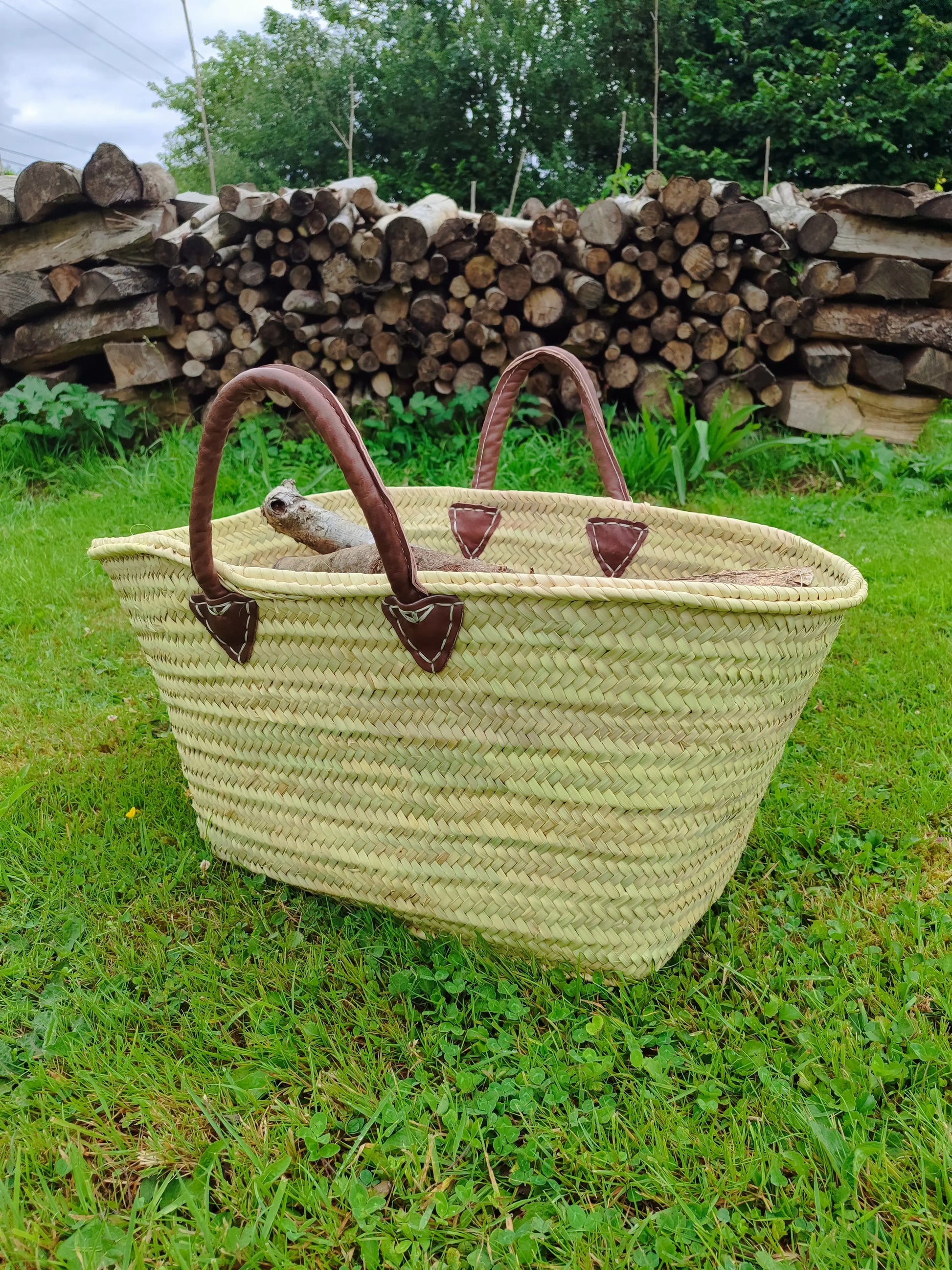 Couffin large – 3 tailles (Petit, Moyen, Grand) – Anses cuir Le Grenier de la Presqu'ile
