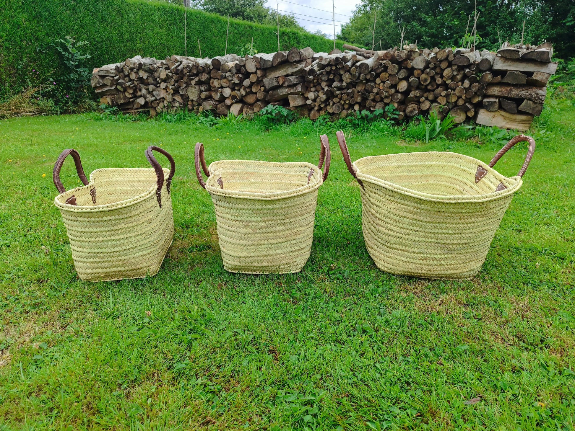 Couffin large – 3 tailles (Petit, Moyen, Grand) – Anses cuir Le Grenier de la Presqu'ile