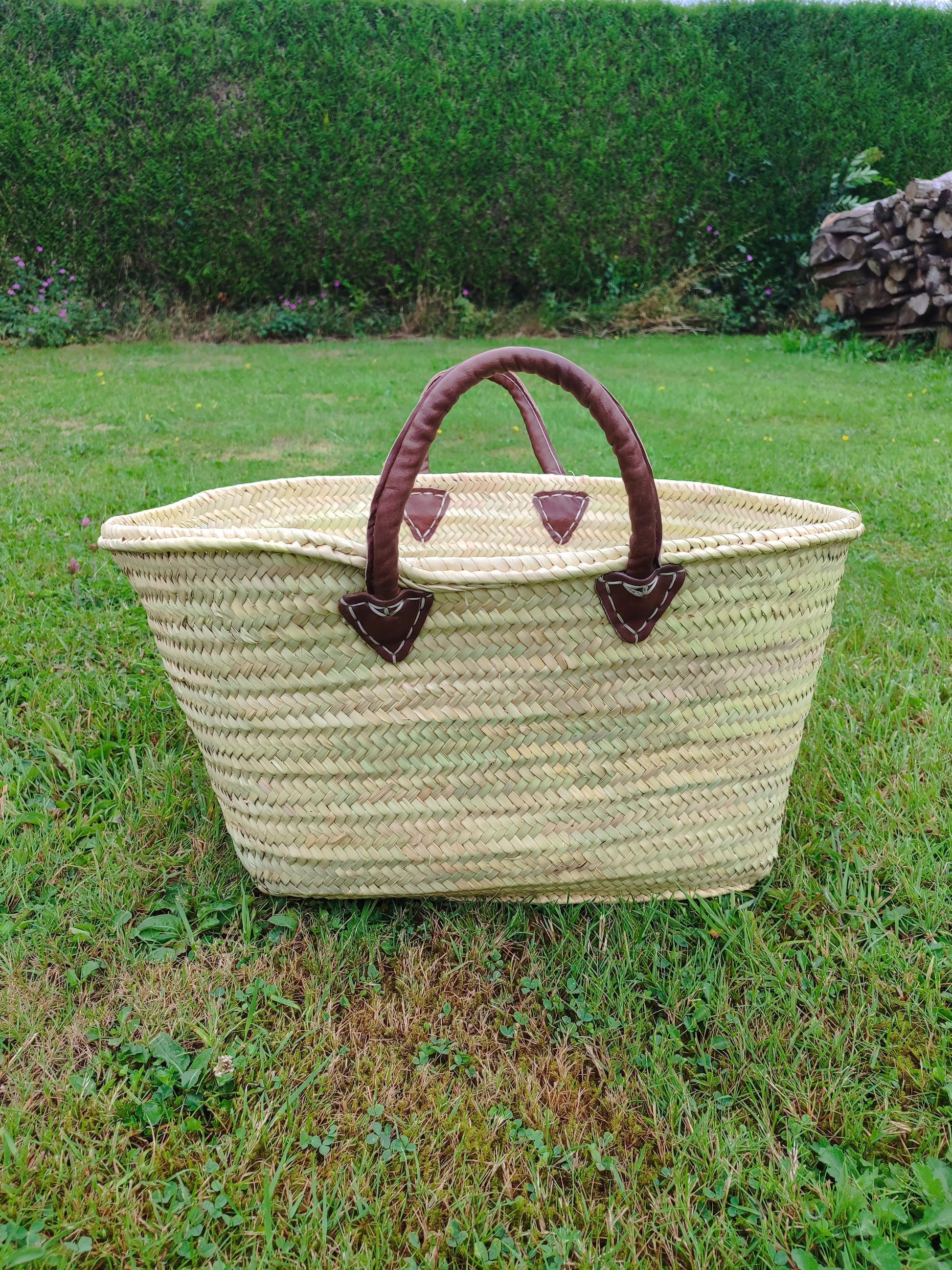 Couffin large – 3 tailles (Petit, Moyen, Grand) – Anses cuir Le Grenier de la Presqu'ile