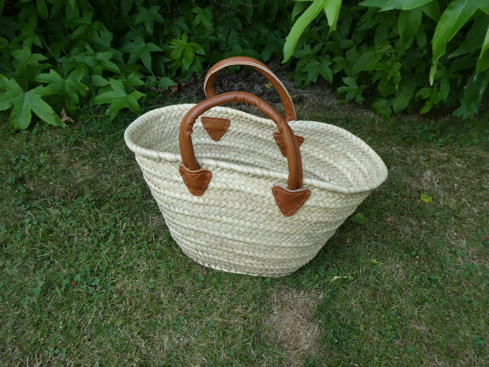 Petit couffin anse ronde cuir Le Grenier de la Presqu'ile