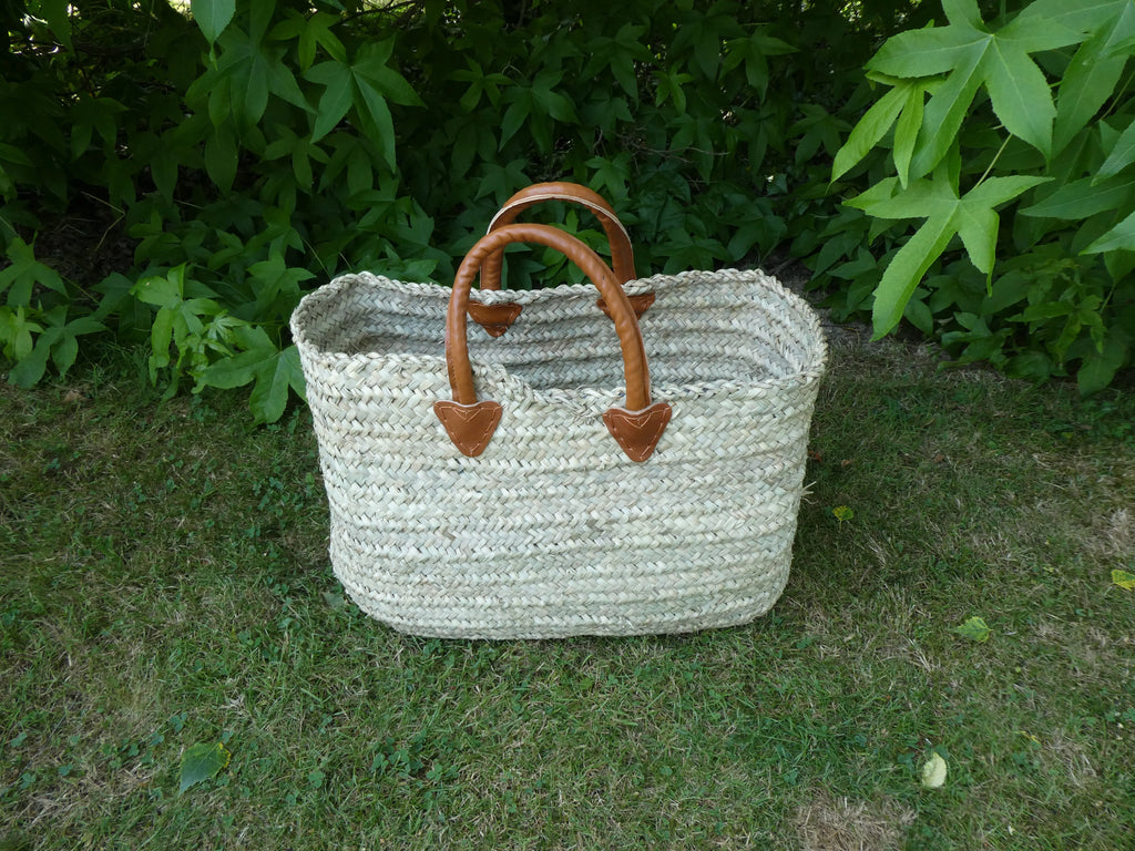 Panier doum poignée ronde cuir Le Grenier de la Presqu'ile