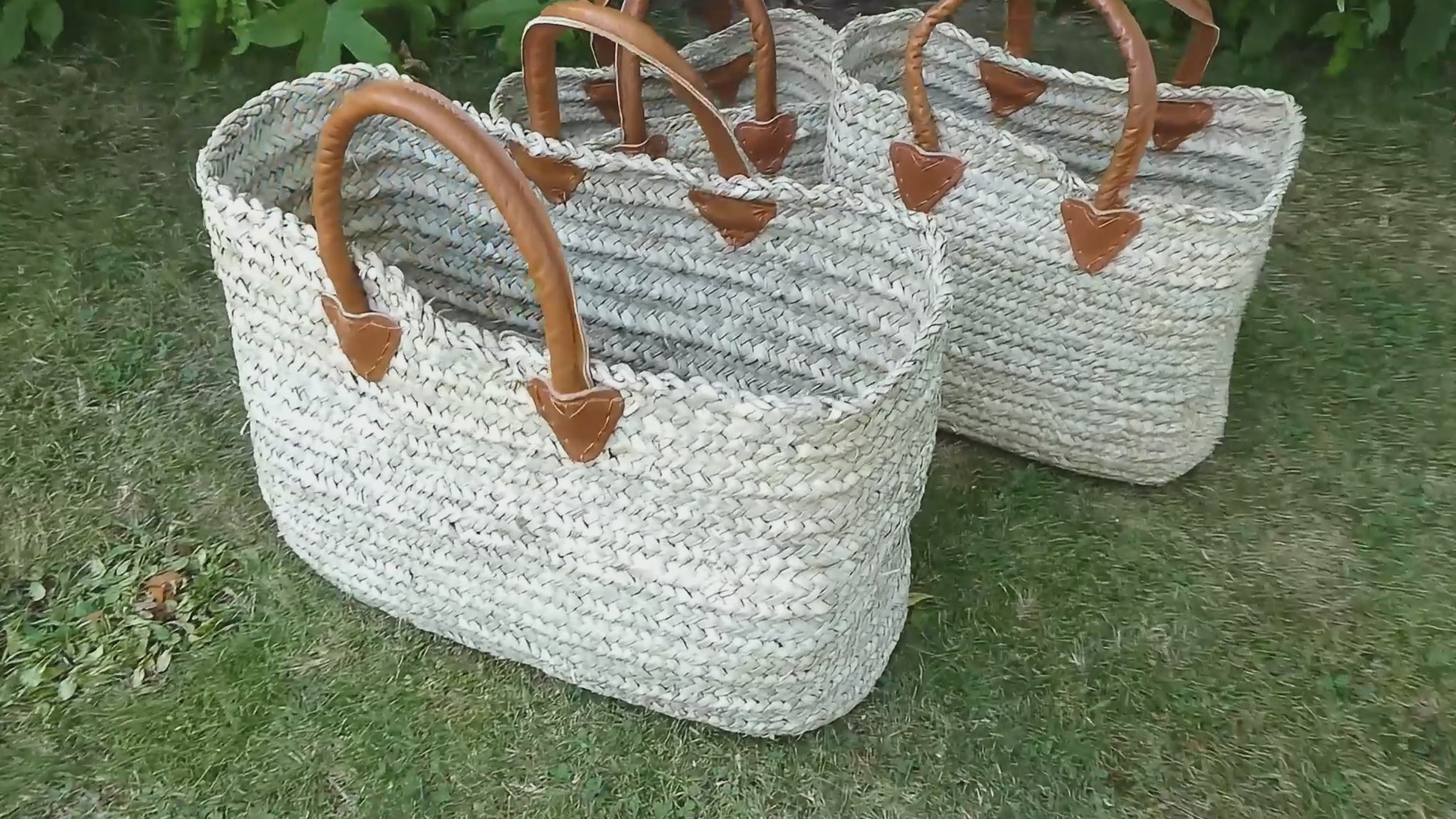 Panier doum poignée ronde cuir
