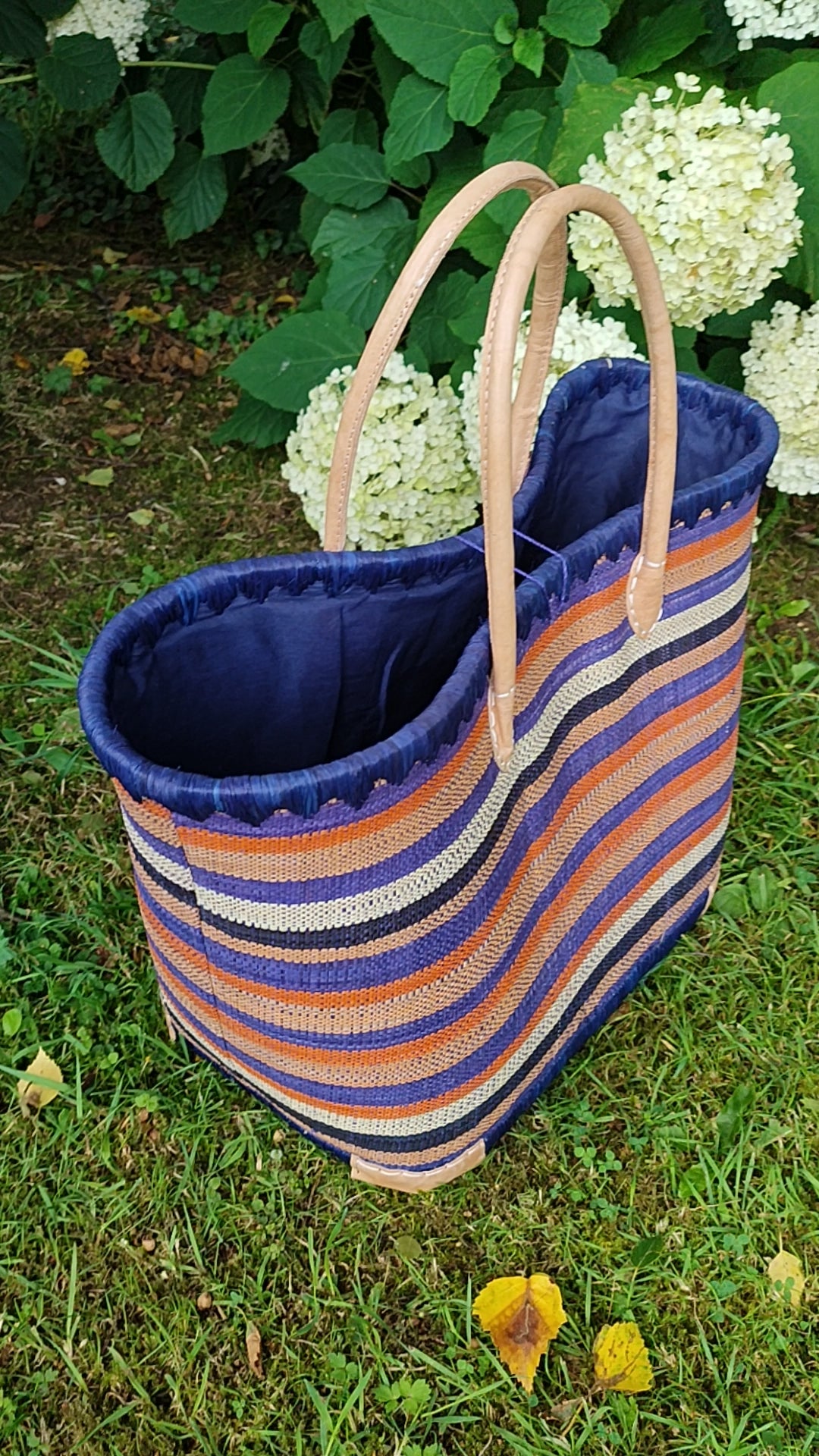 Panier Playa Rayé – Tressage Multicolore Été & Vacances