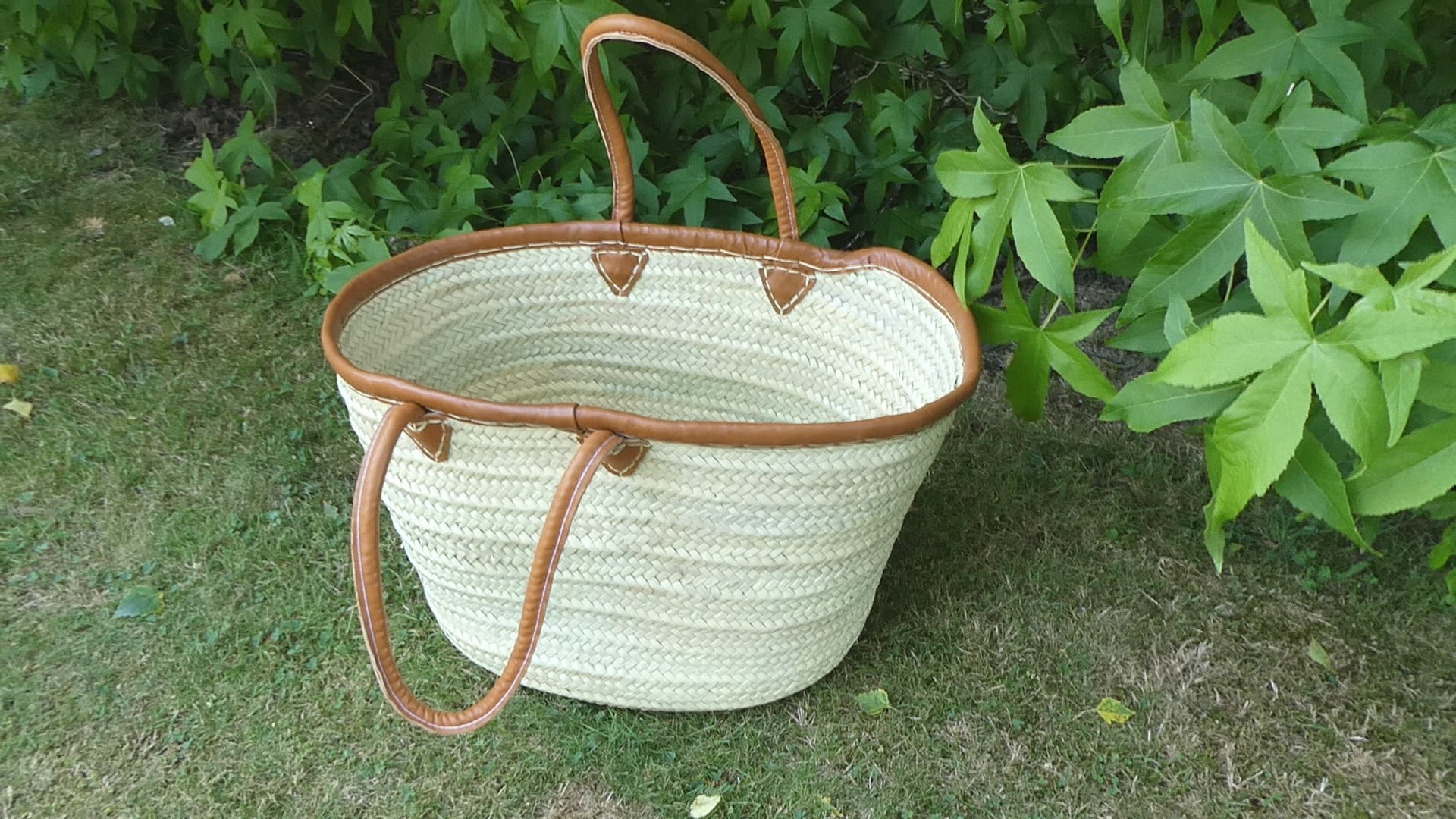 Grand couffin bordé cuir